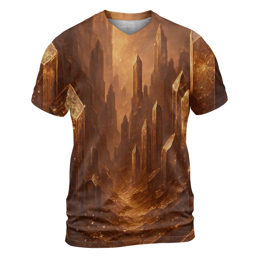 Copper Bronze Crystal Canyon vibrant all-over design tees