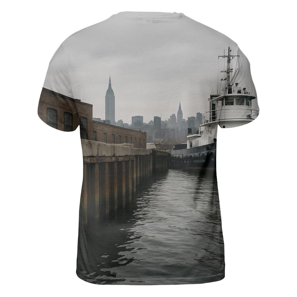 Newtown Creek Industrial Foreground Skyline Beyond trendy printed shirt styles