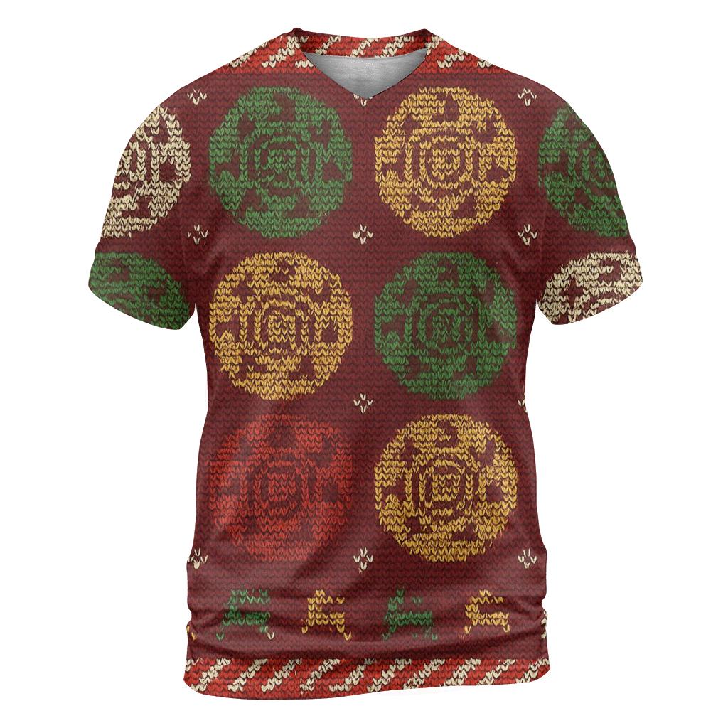 Reindeer Black Hole Polka Design artistic all-over print tops