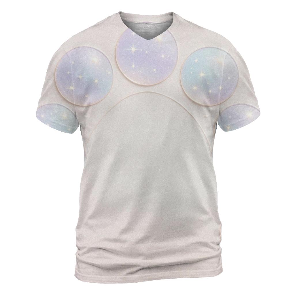 Pastel Shimmer Bubble Vault artistic all-over print tops
