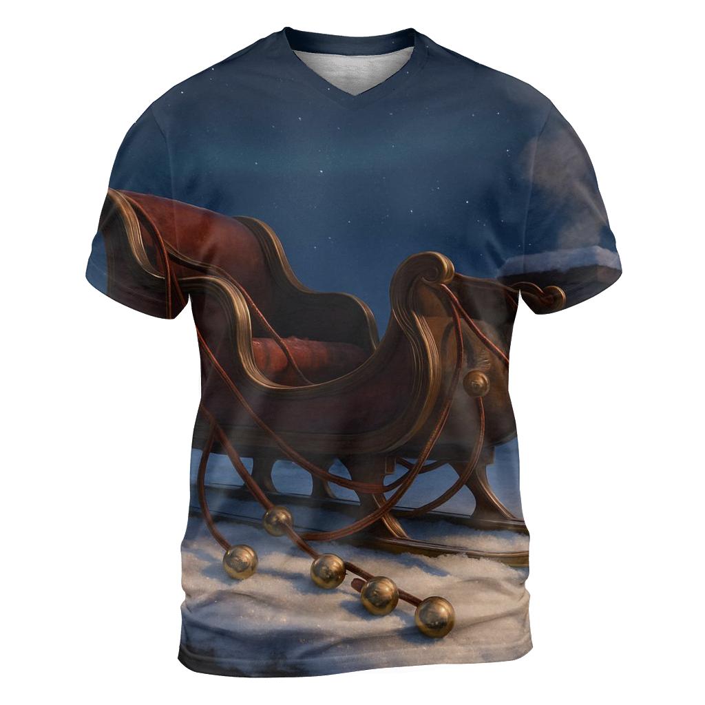 Sleigh Bells On The Snowy Rooftop artistic all-over print tops