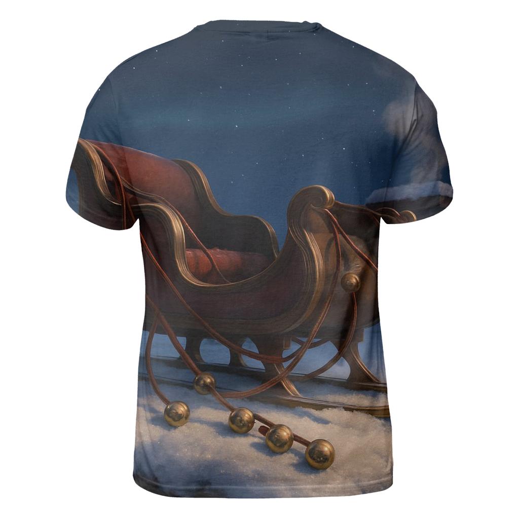 Sleigh Bells On The Snowy Rooftop artistic all-over print tops