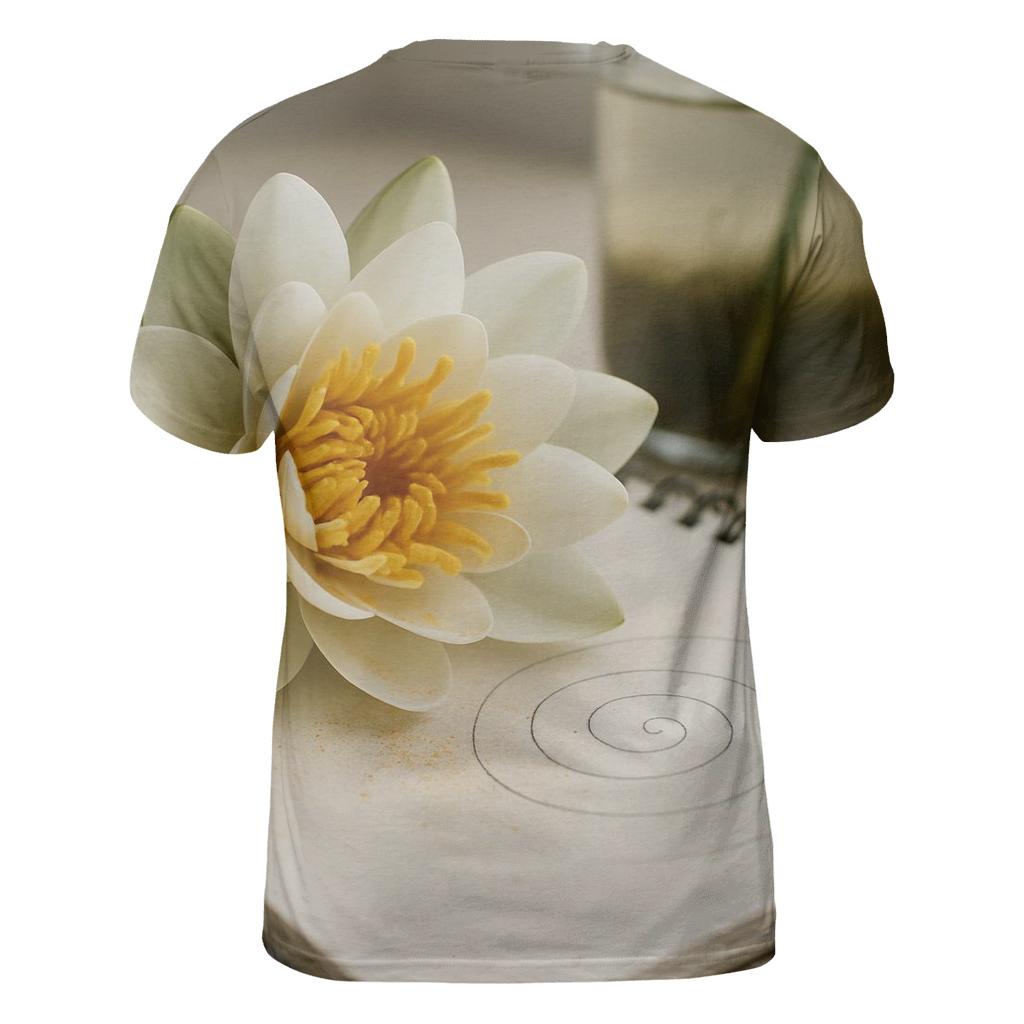 Water Lily Pollen Spiral On A Botanist Notebook creative print fashion shirts