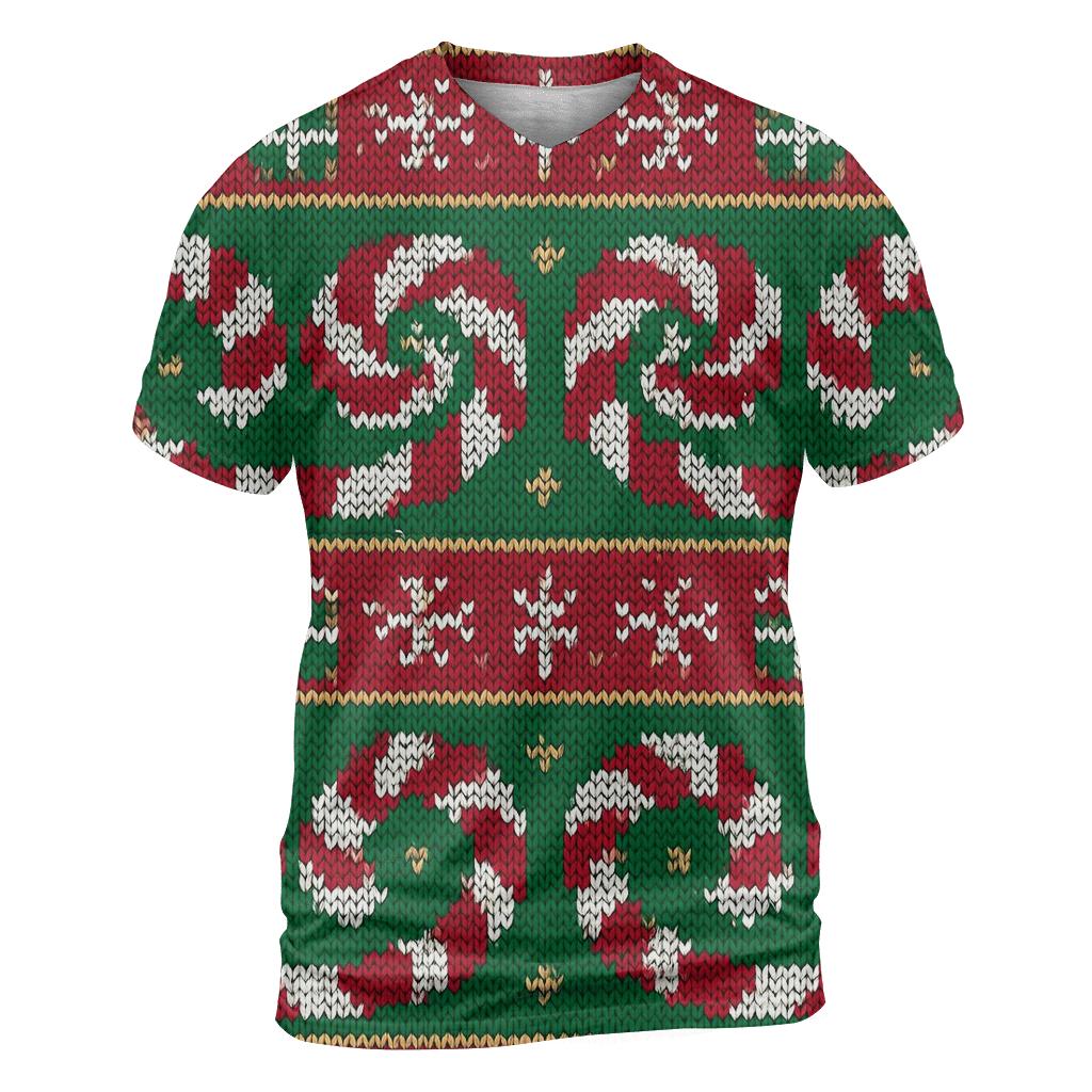 Candy Cane Wormhole Spiral Stripe Design statement graphic shirts
