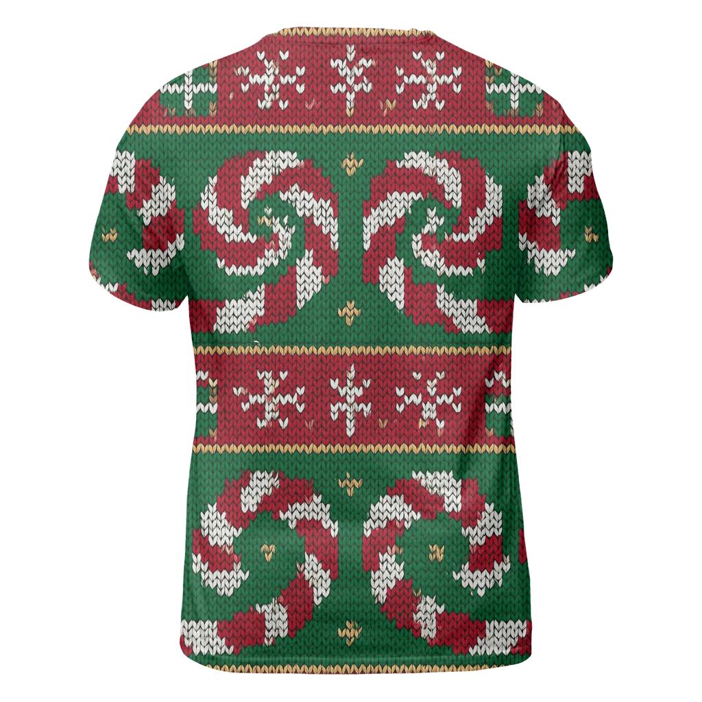 Candy Cane Wormhole Spiral Stripe Design statement graphic shirts