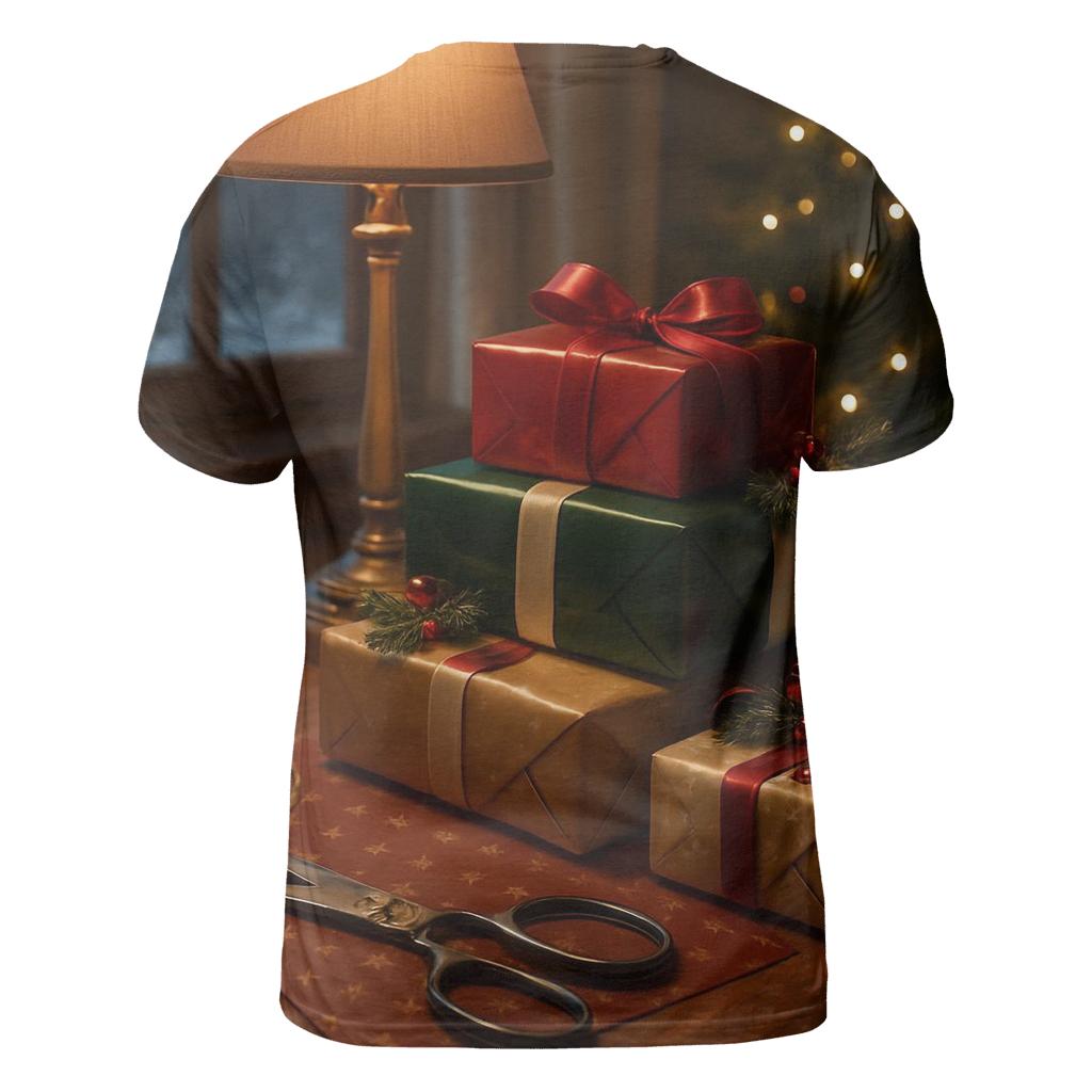 Gift Wrap Table With Ribbon Curls designer pattern shirts