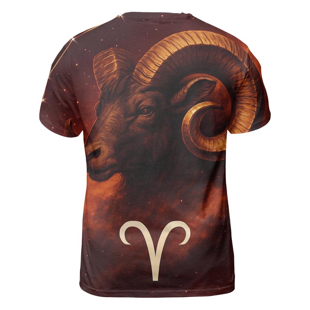 Aries Ram Spark Nebula Crest creative print fashion shirts