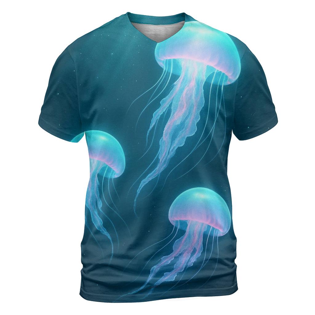 Holographic Jellyfish Ballet creative print fashion shirts
