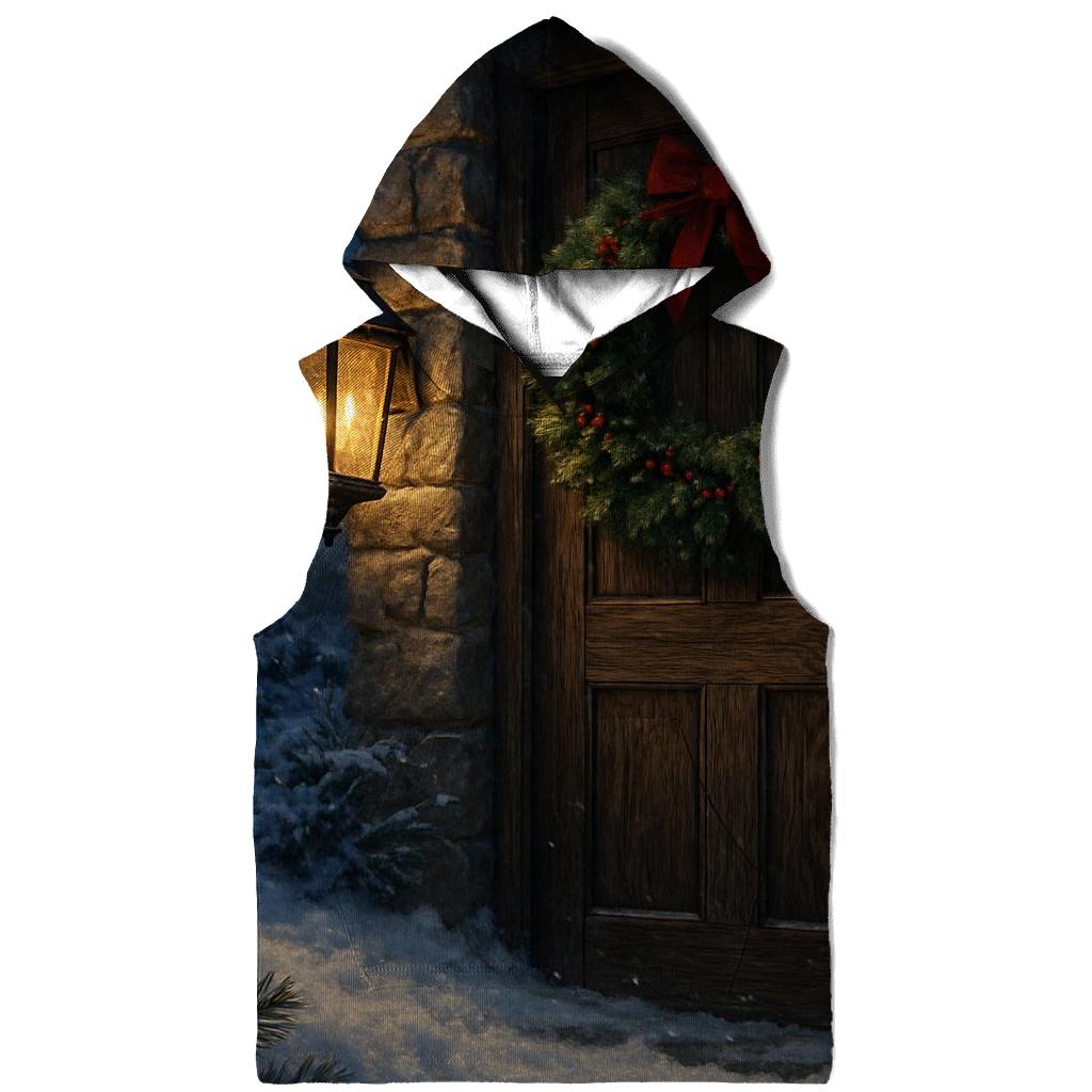 Candlelit Wreath On The Frosted Door hoodies fashion