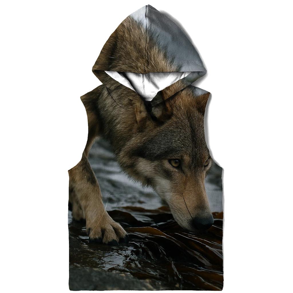 Coastal Wolf Hunting In Kelp Shadows hoodie trends