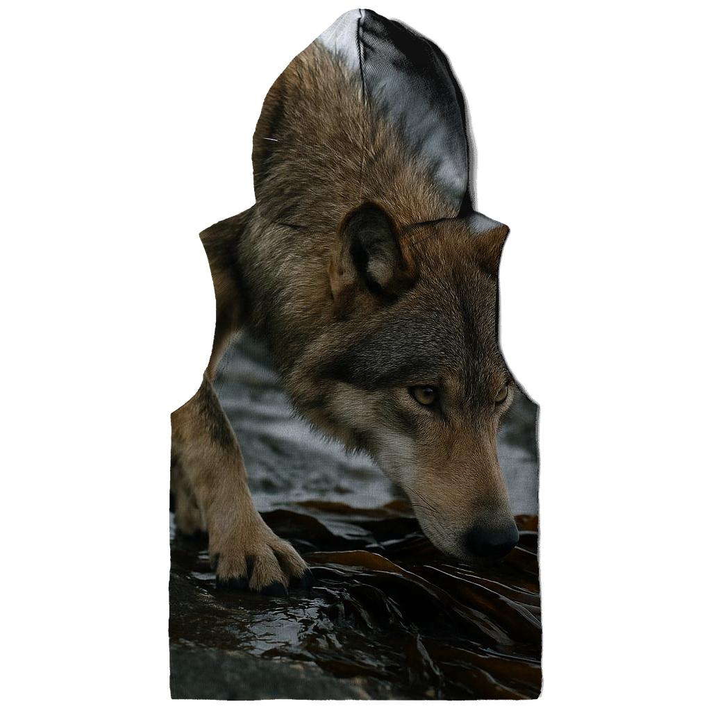 Coastal Wolf Hunting In Kelp Shadows hoodie trends