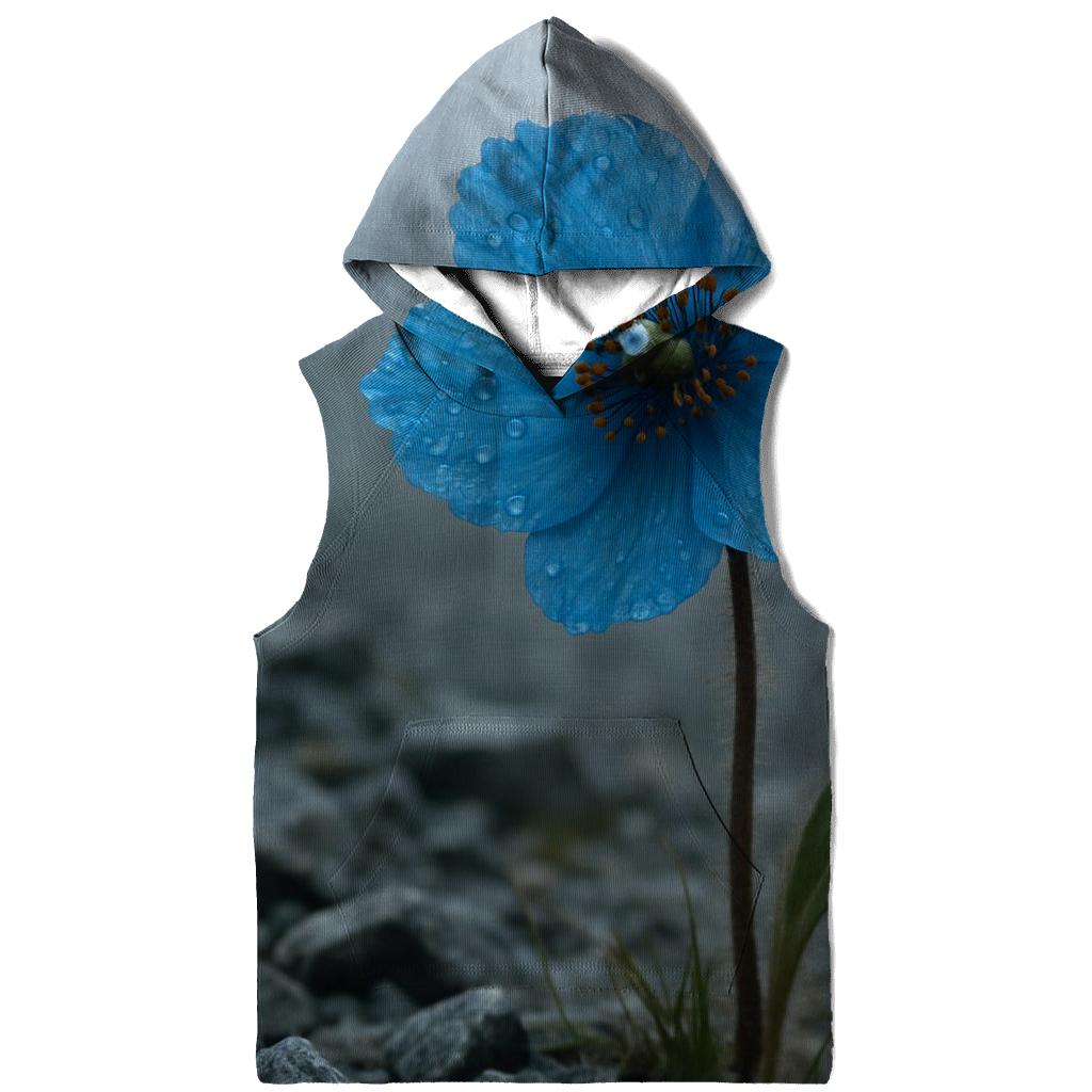 Himalayan Blue Poppy In Misty Alpine Scree pullover hoodies