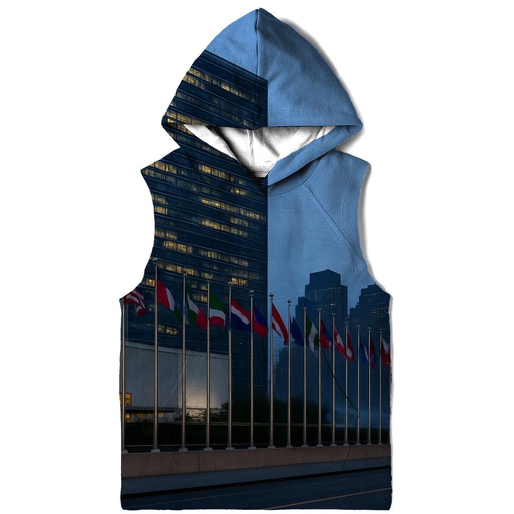 United Nations Dawn Along First Avenue heavyweight hoodies