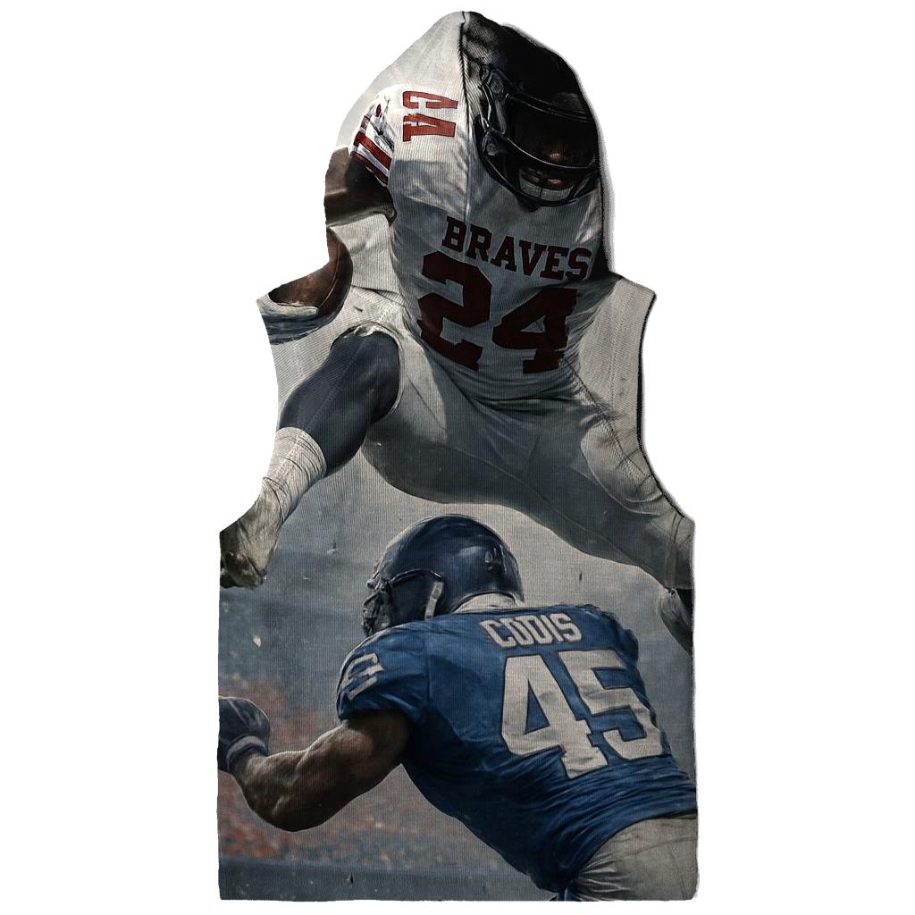 Frozen Time Hurdle Over The Linebacker graphic hoodies