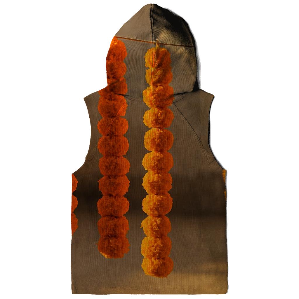 Marigold Garlands Drying On A Courtyard Line graphic hoodies