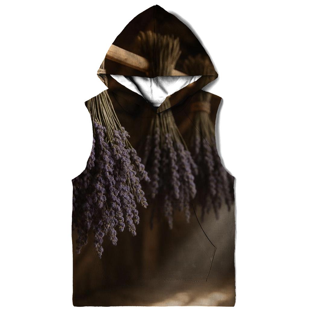 Lavender Bundles Curing On A Rustic Attic Rack hoodies fashion