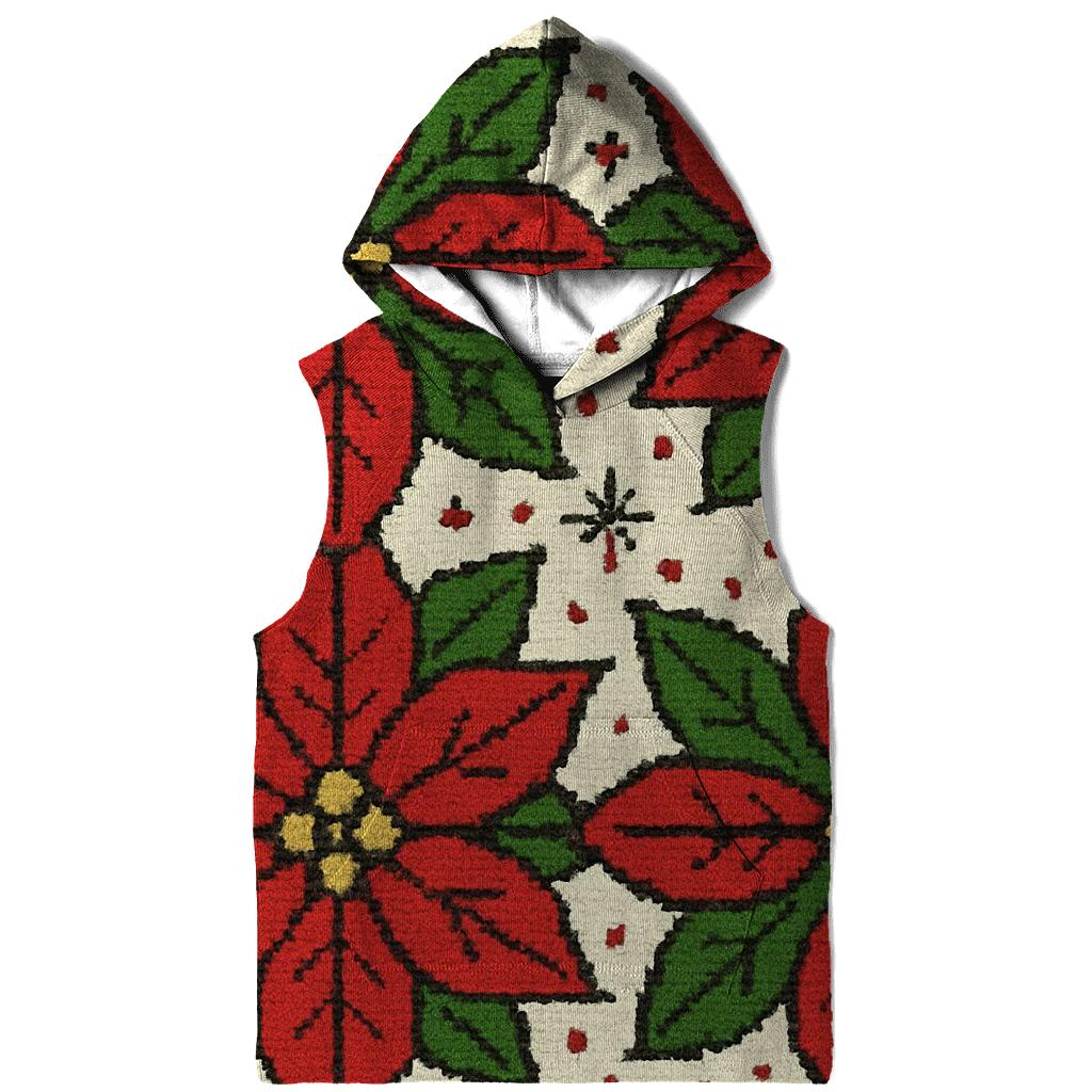Poinsettia Supernova Burst Tile Design premium hoodies