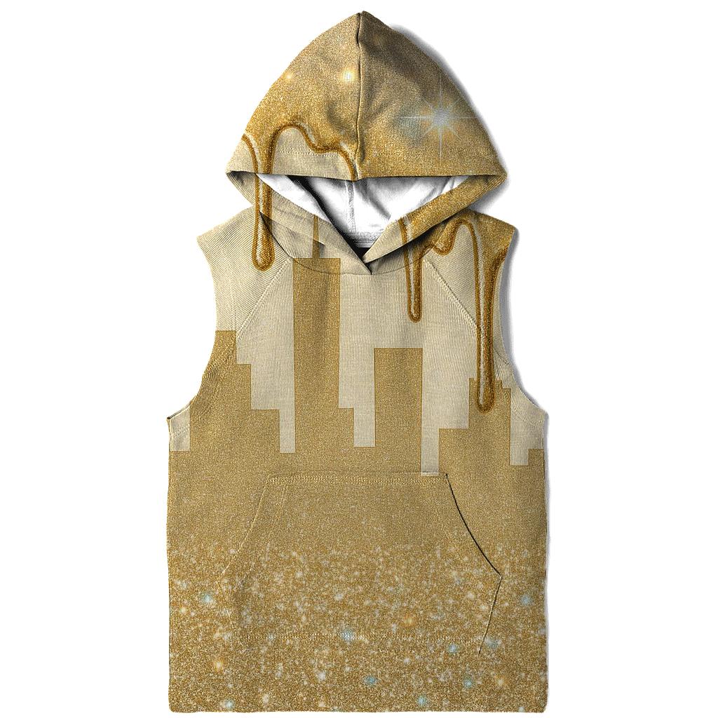 Golden Holo Drip Skyline pullover hoodies