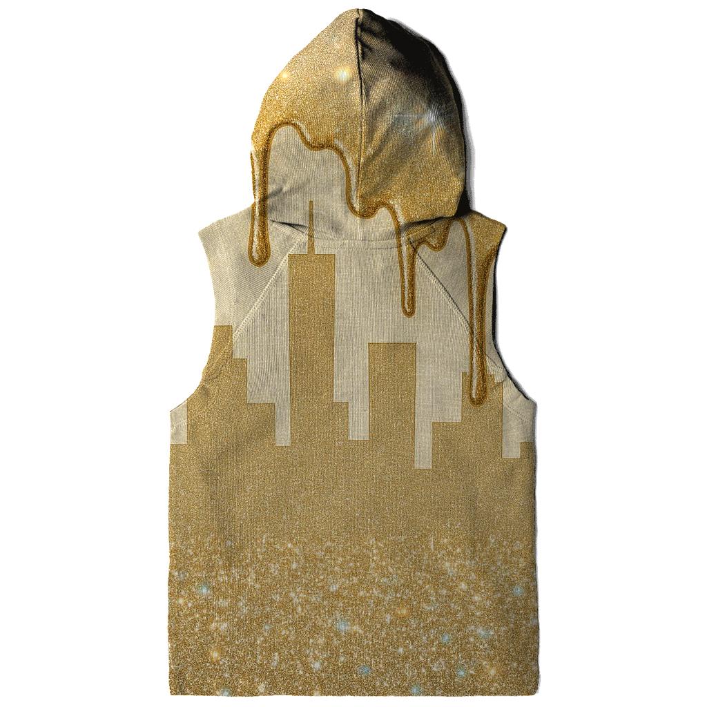 Golden Holo Drip Skyline pullover hoodies