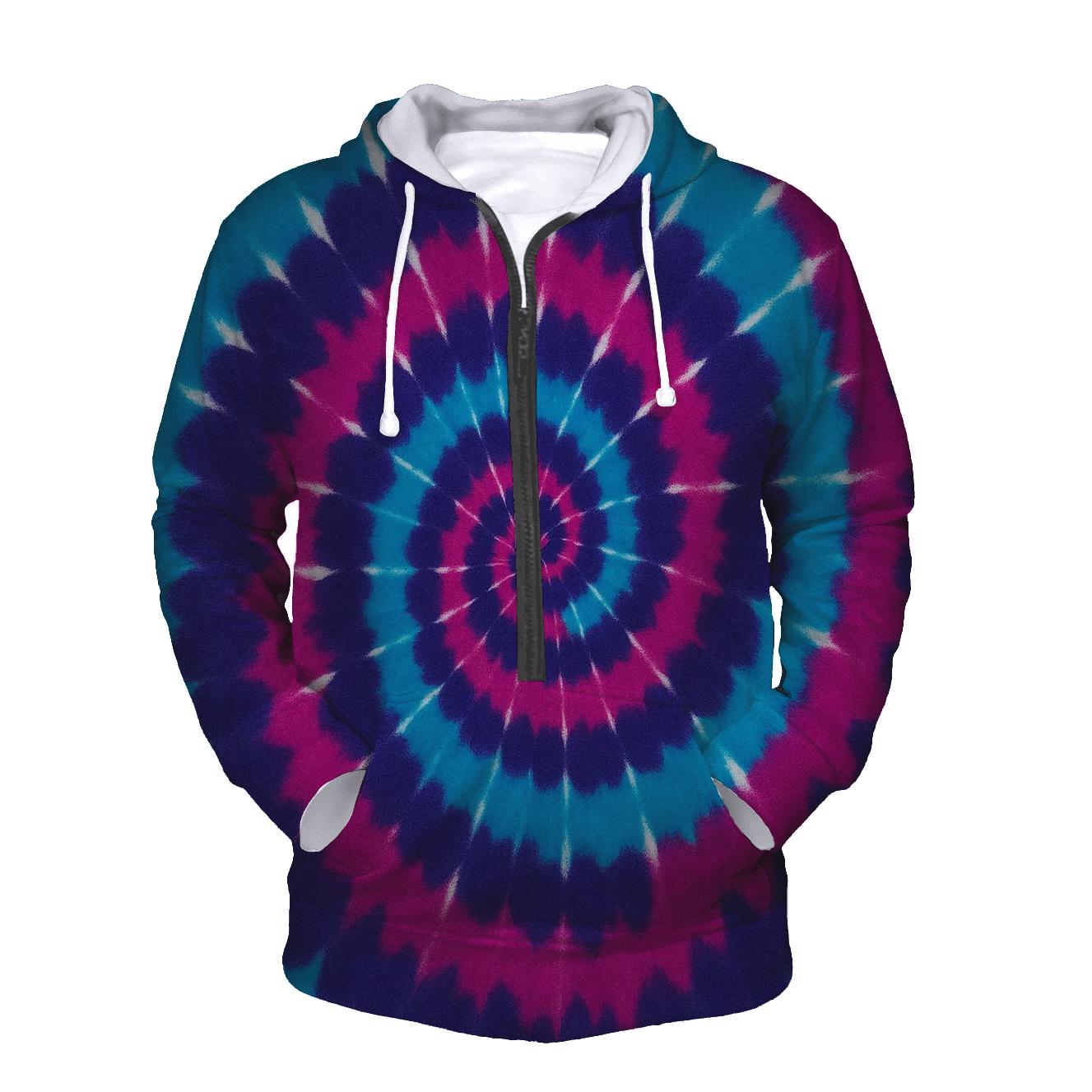 Nebula Spiral Overdye Whirlpool graphic hoodies