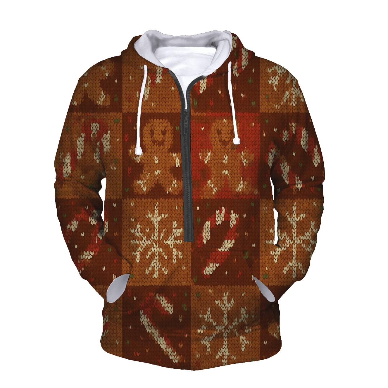 Gingerbread Meteor Shower Checker Design designer hoodies