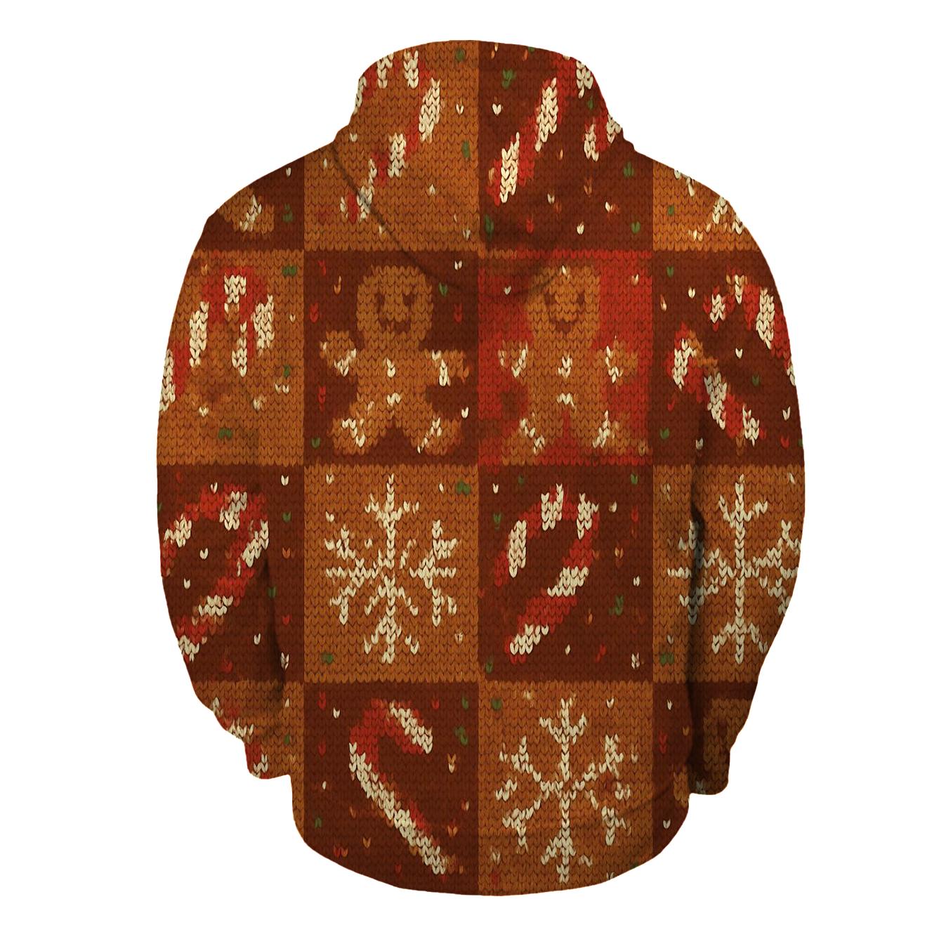 Gingerbread Meteor Shower Checker Design designer hoodies