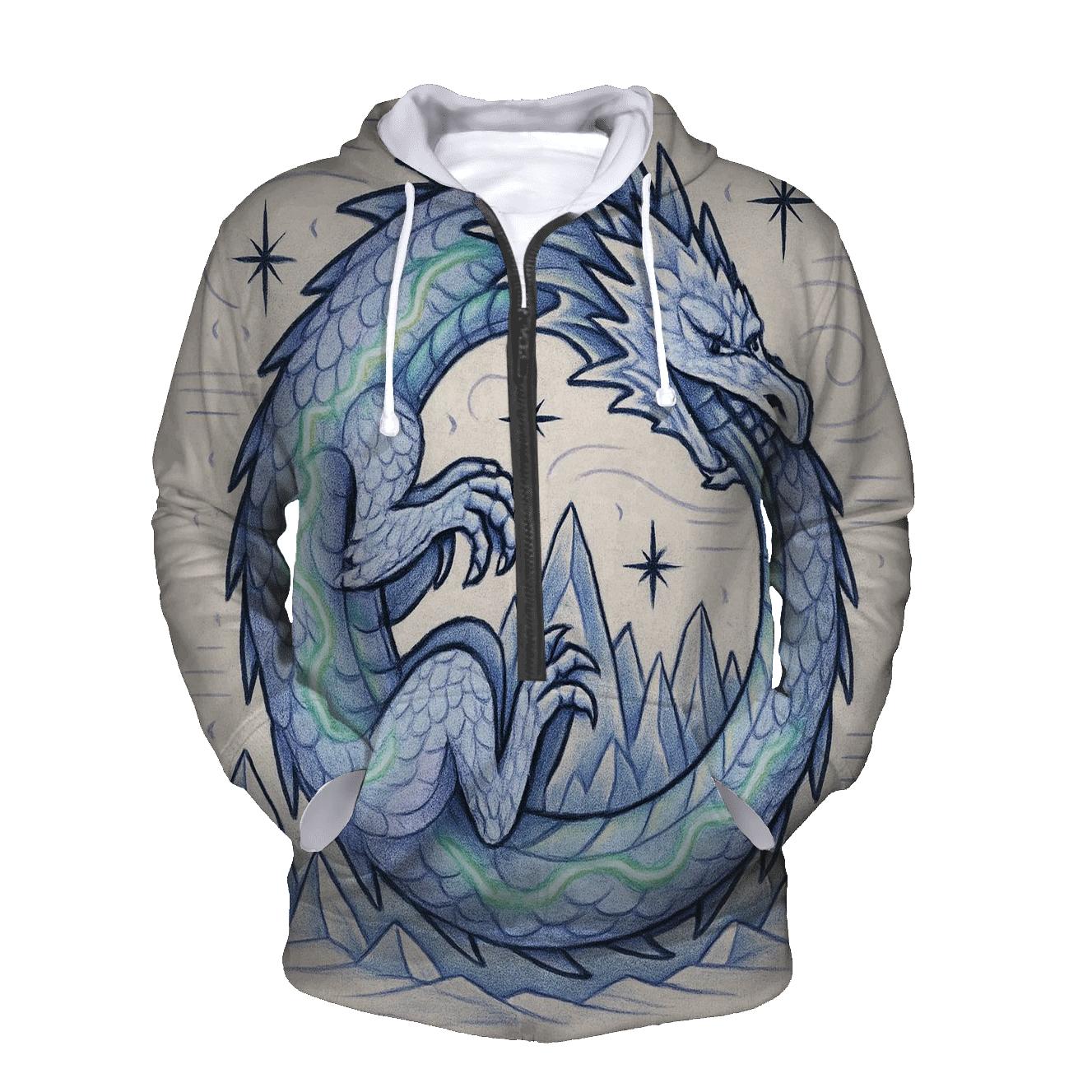 Ouroboros Glacier Ring With Aurora Veins printed hoodies