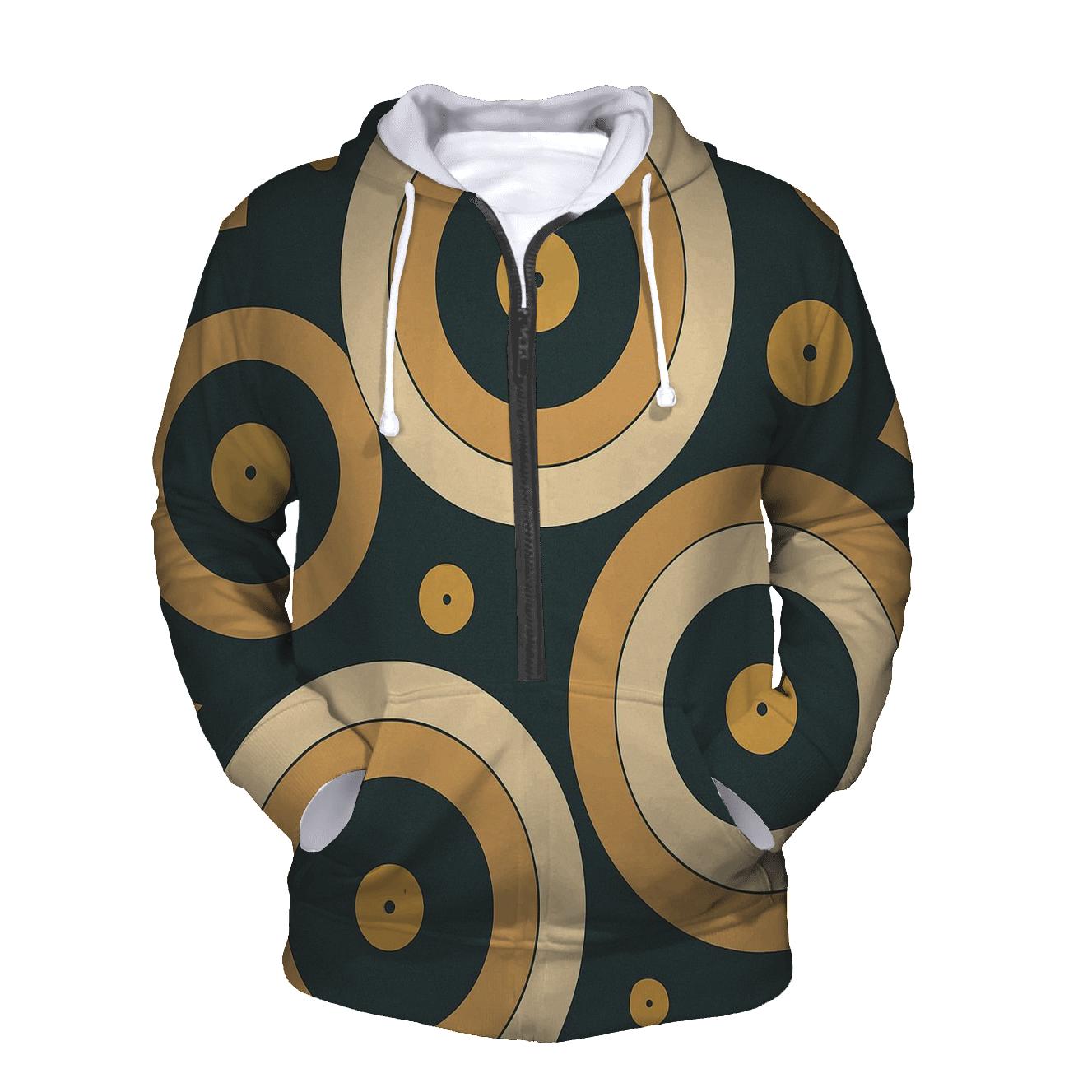 Vinyl Record Ripple Pattern designer hoodies