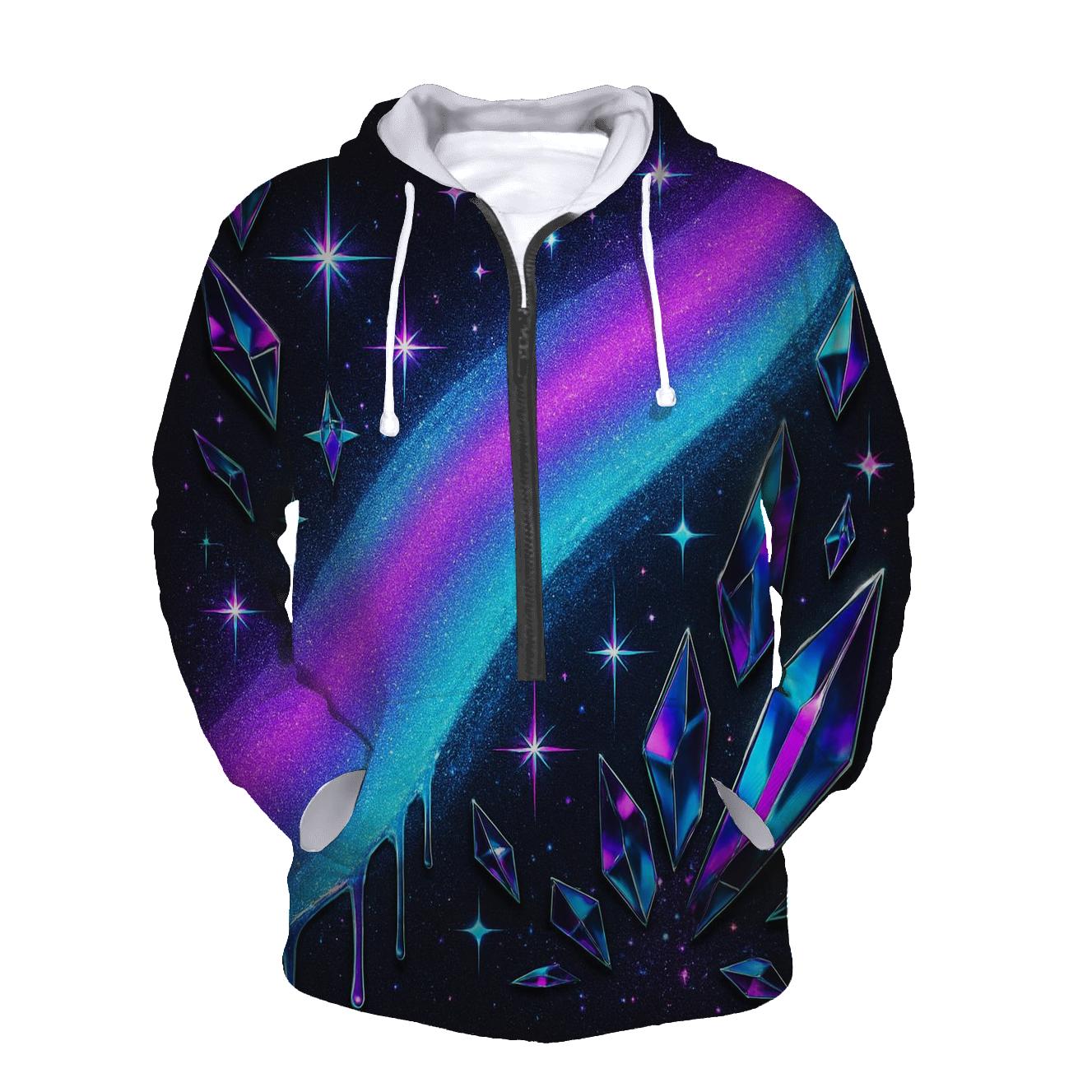 Neon Prism Street Aurora graphic hoodies