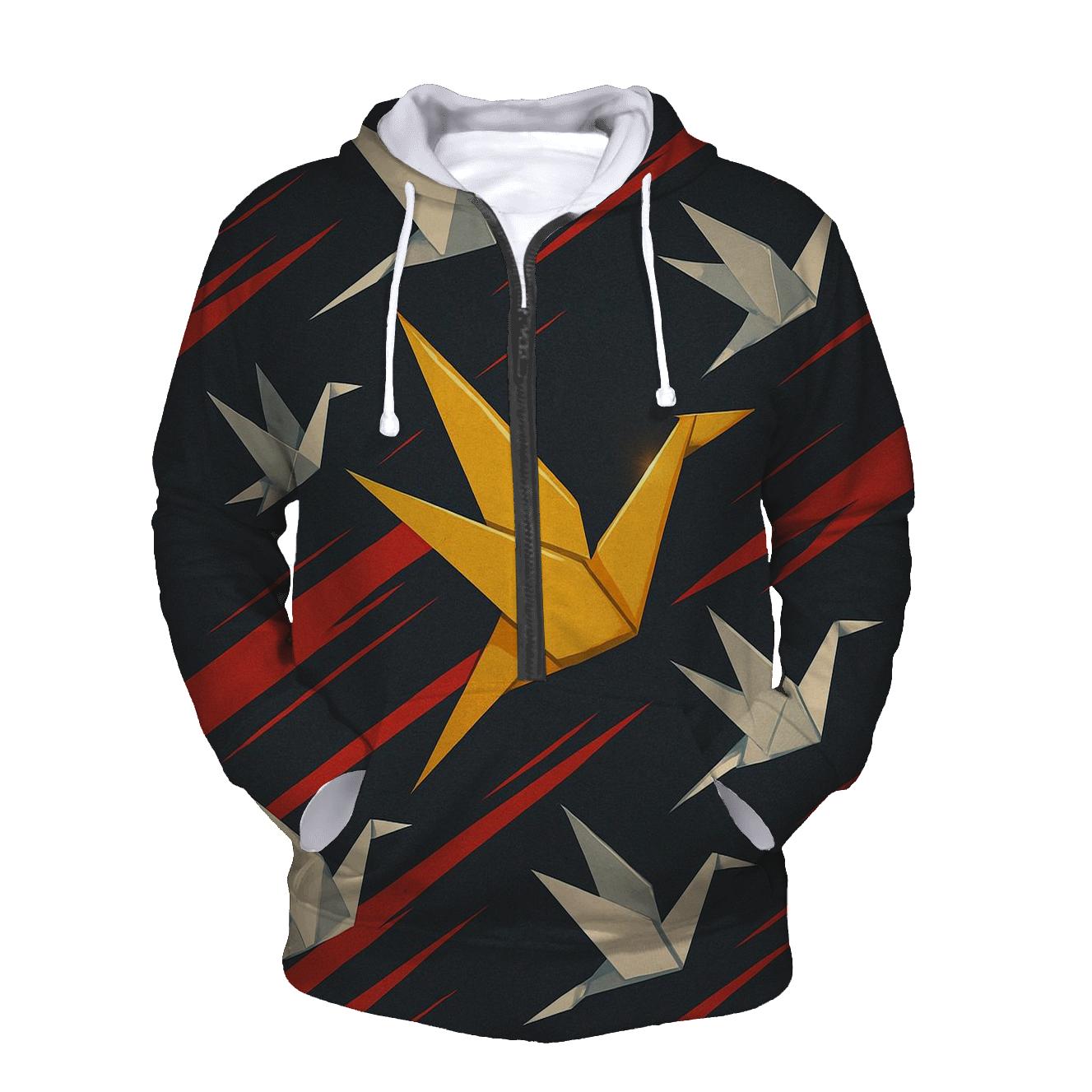 Kinetic Origami Crane Storm lightweight hoodies