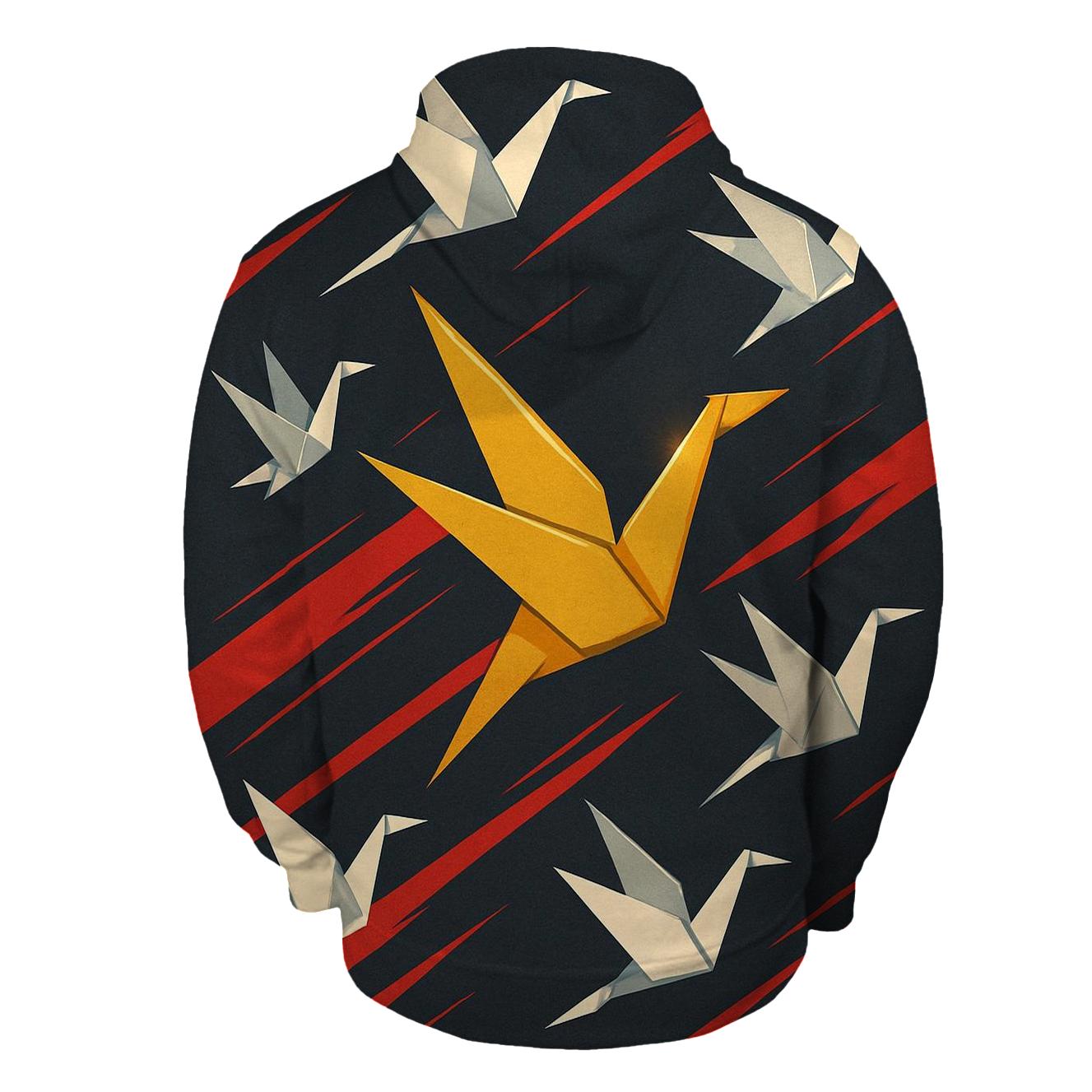 Kinetic Origami Crane Storm lightweight hoodies