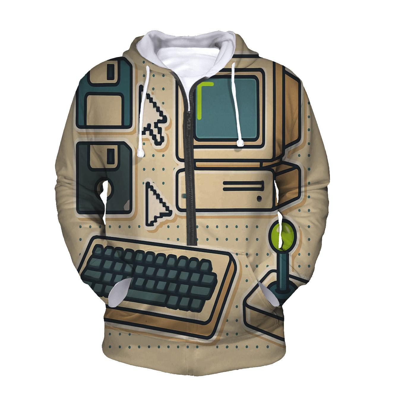Retro Computer Desk Icons custom hoodies