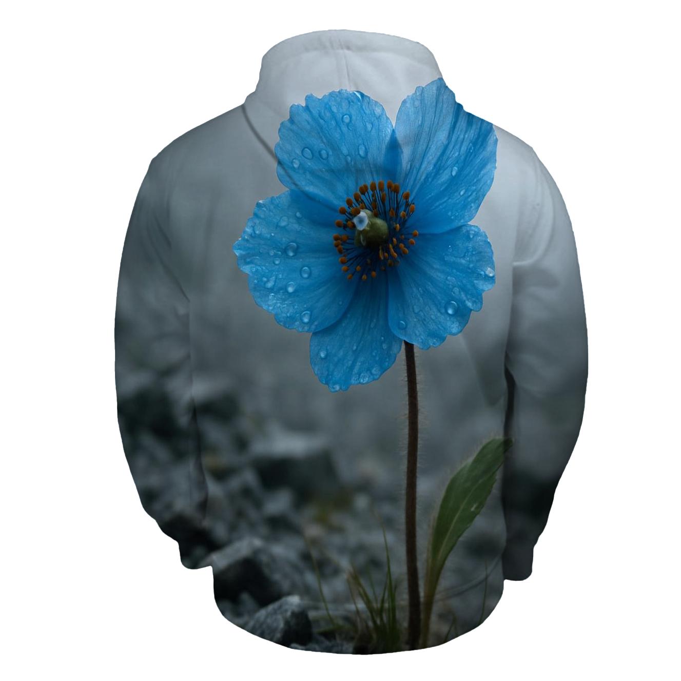 Himalayan Blue Poppy In Misty Alpine Scree hoodie designs