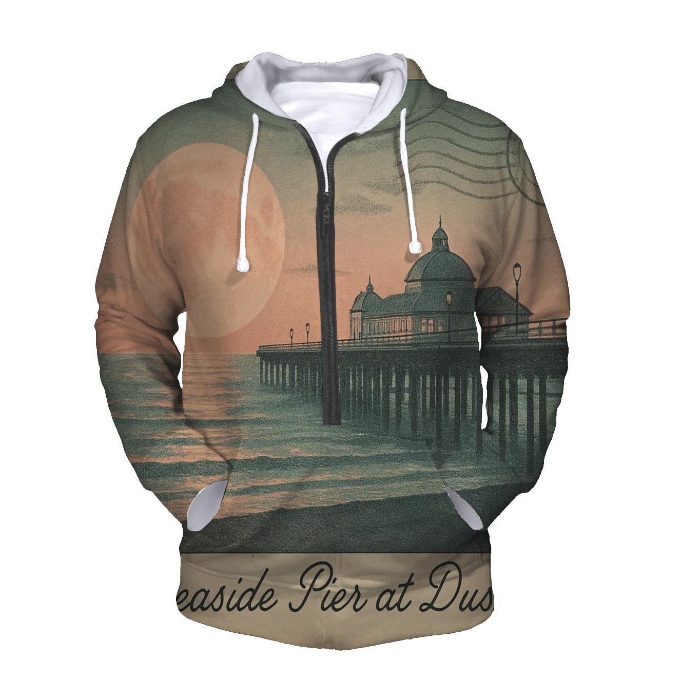 Faded Postcard From The Moon Pier premium hoodies
