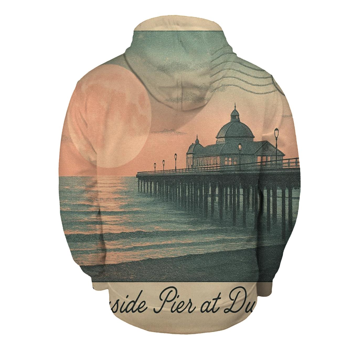 Faded Postcard From The Moon Pier premium hoodies