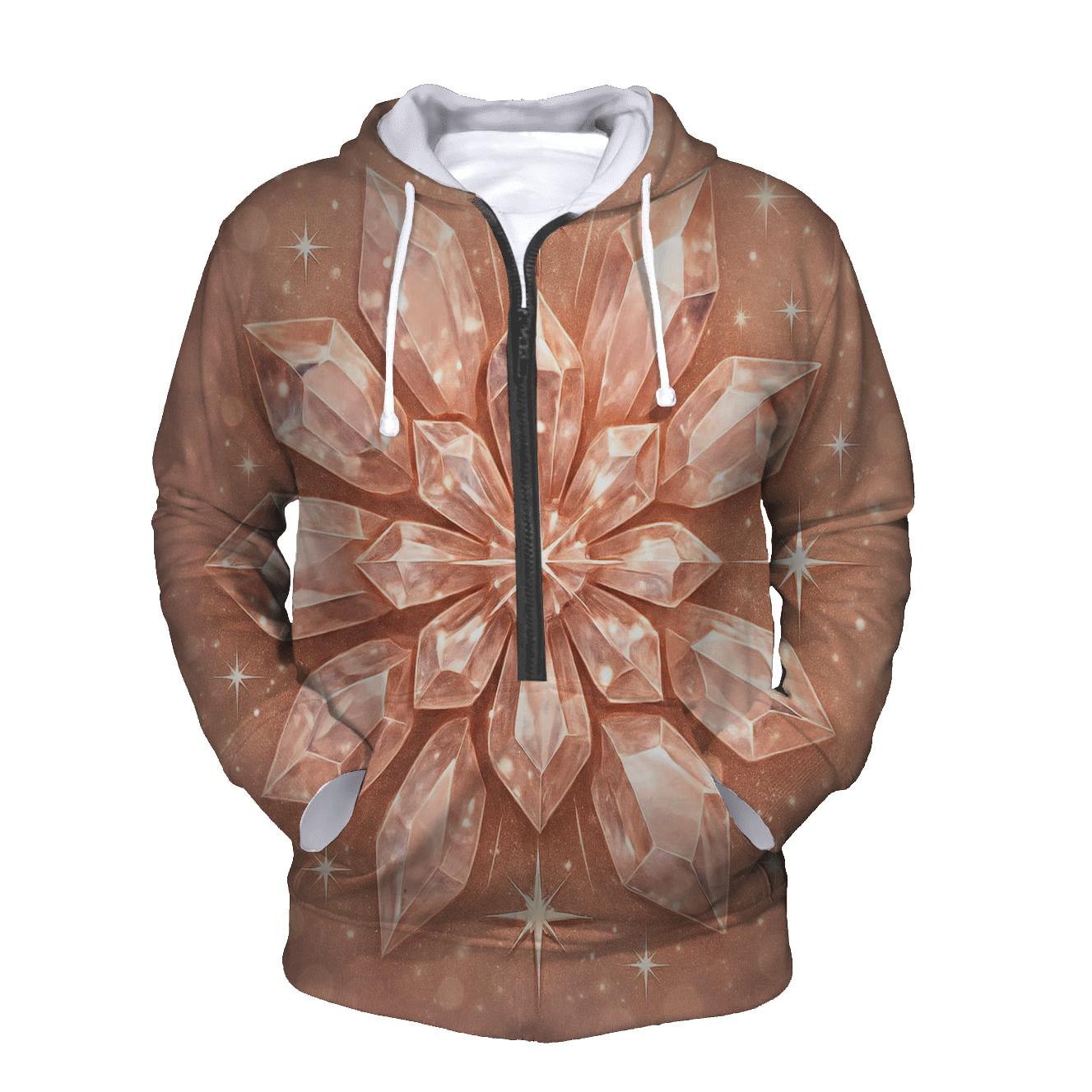 Rose Gold Gem Bouquet Burst embroidered hoodies