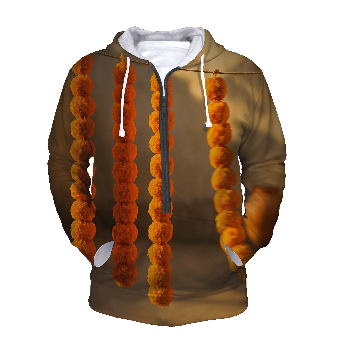 Marigold Garlands Drying On A Courtyard Line lightweight hoodies
