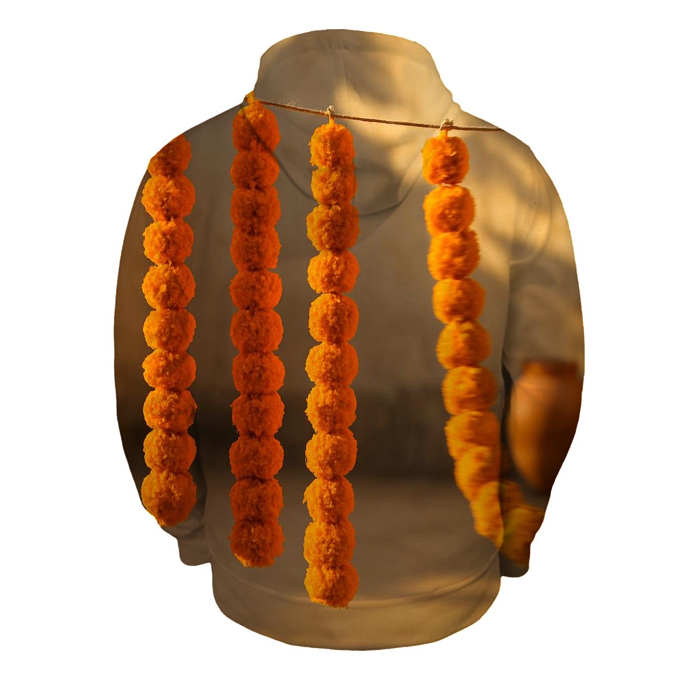 Marigold Garlands Drying On A Courtyard Line lightweight hoodies