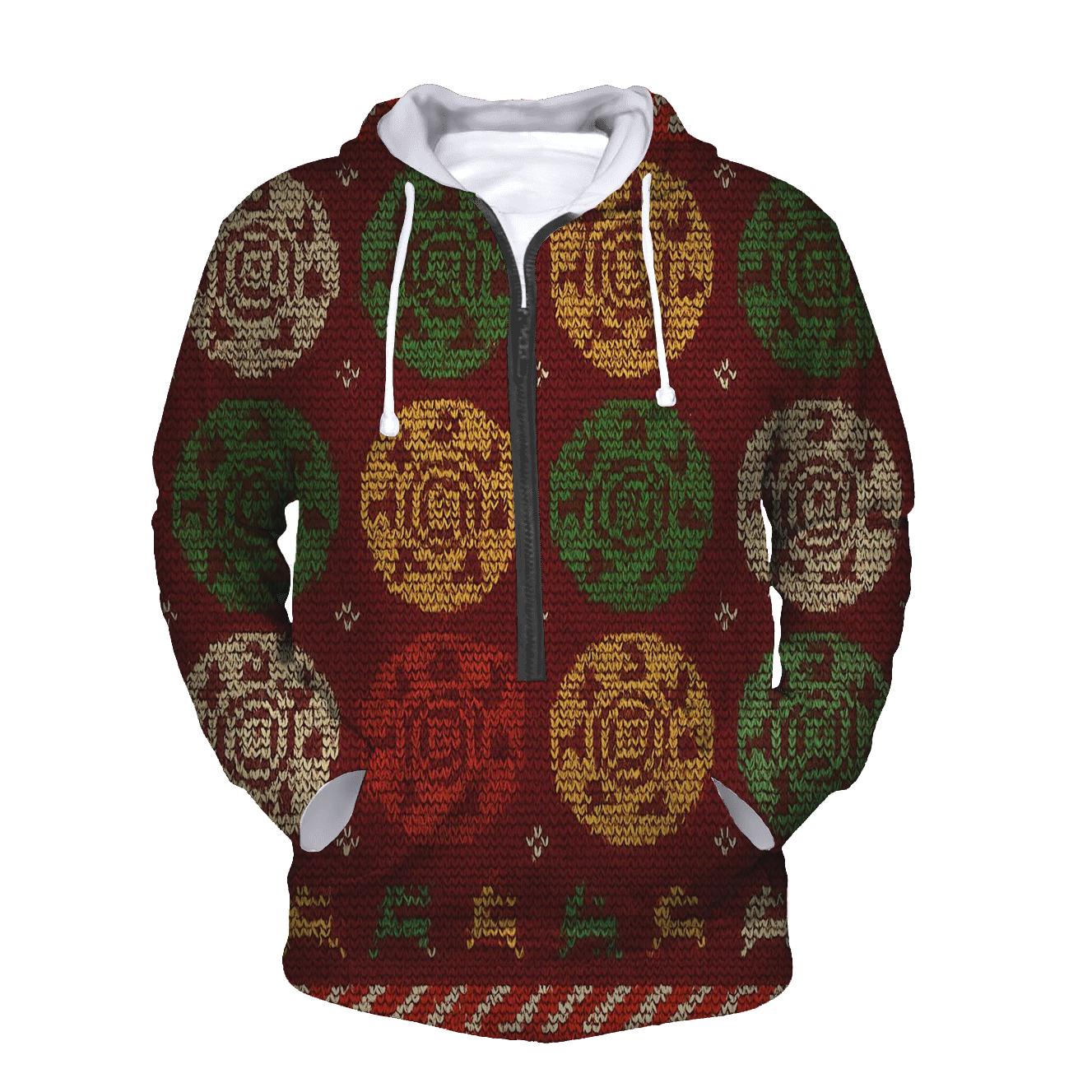 Reindeer Black Hole Polka Design pullover hoodies