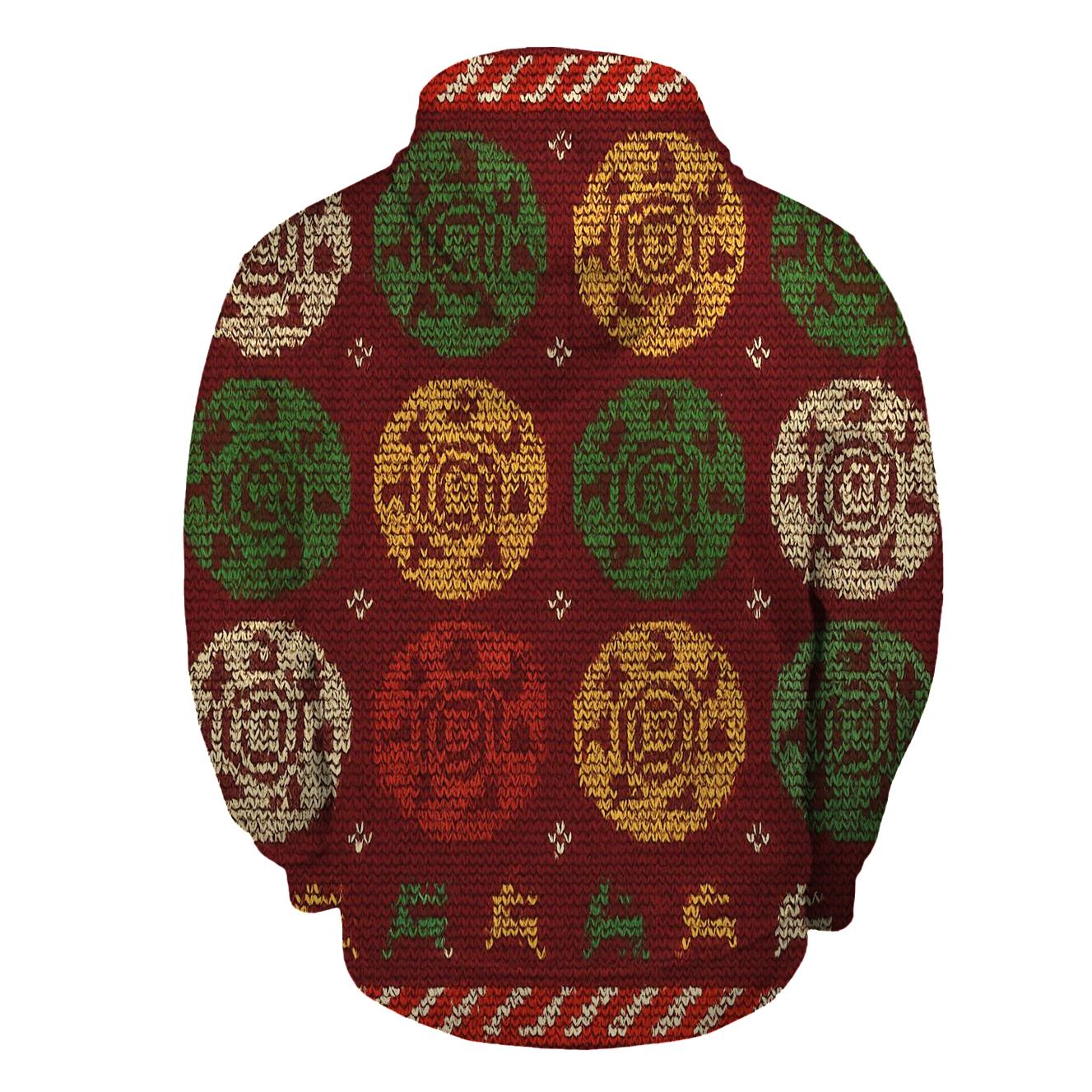Reindeer Black Hole Polka Design pullover hoodies