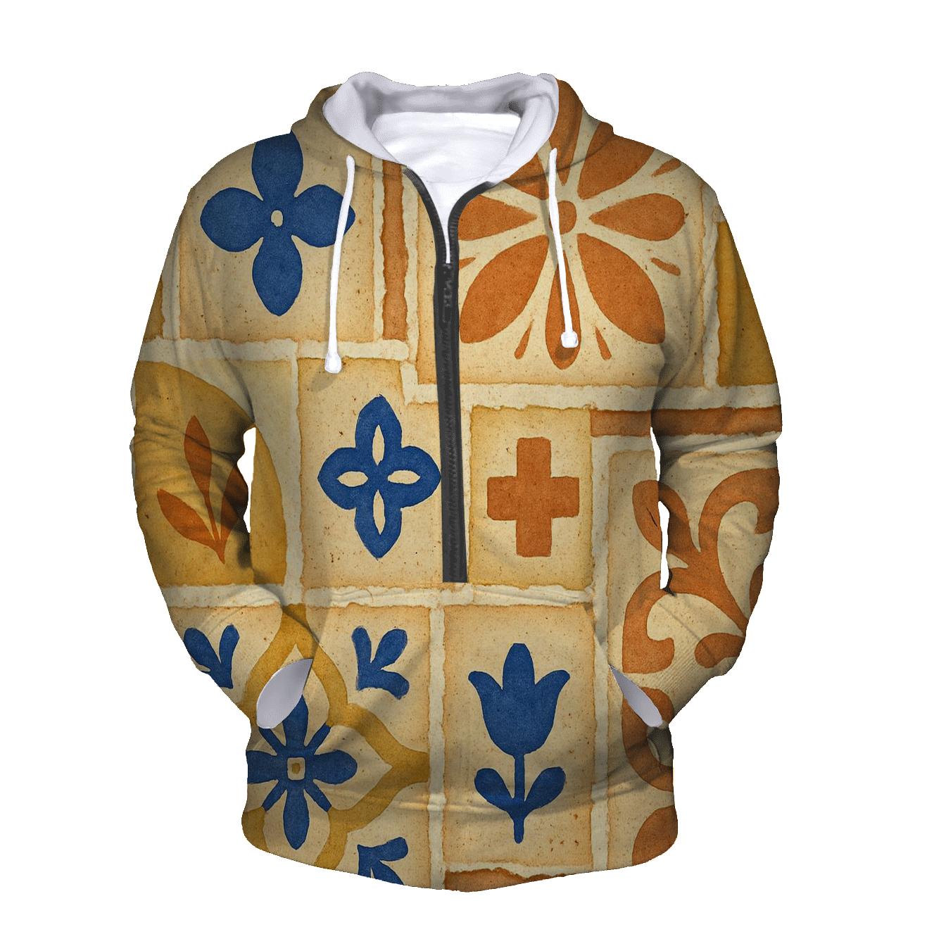 Sunlit Ceramic Tile Collage designer hoodies