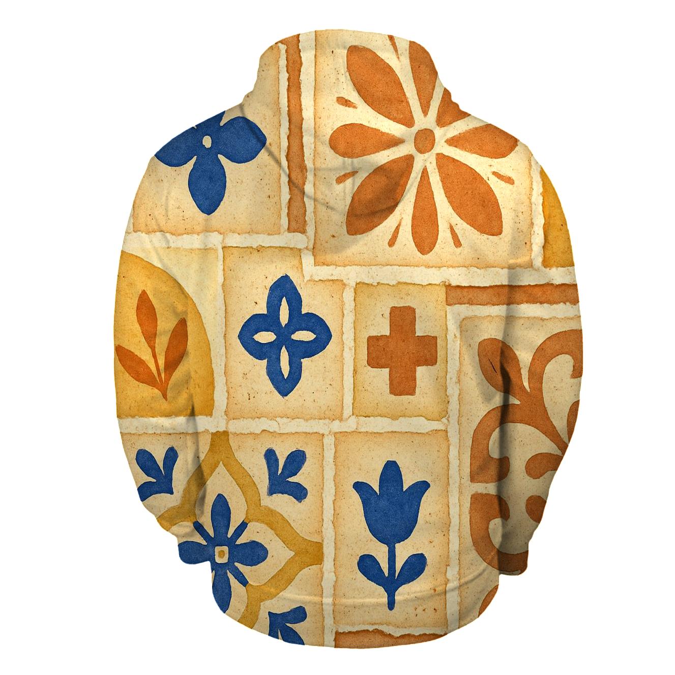 Sunlit Ceramic Tile Collage designer hoodies