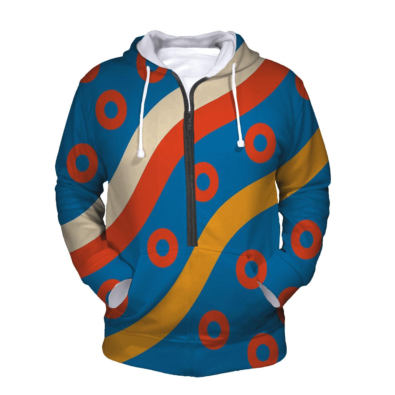 Roller Rink Stripe Waves graphic hoodies