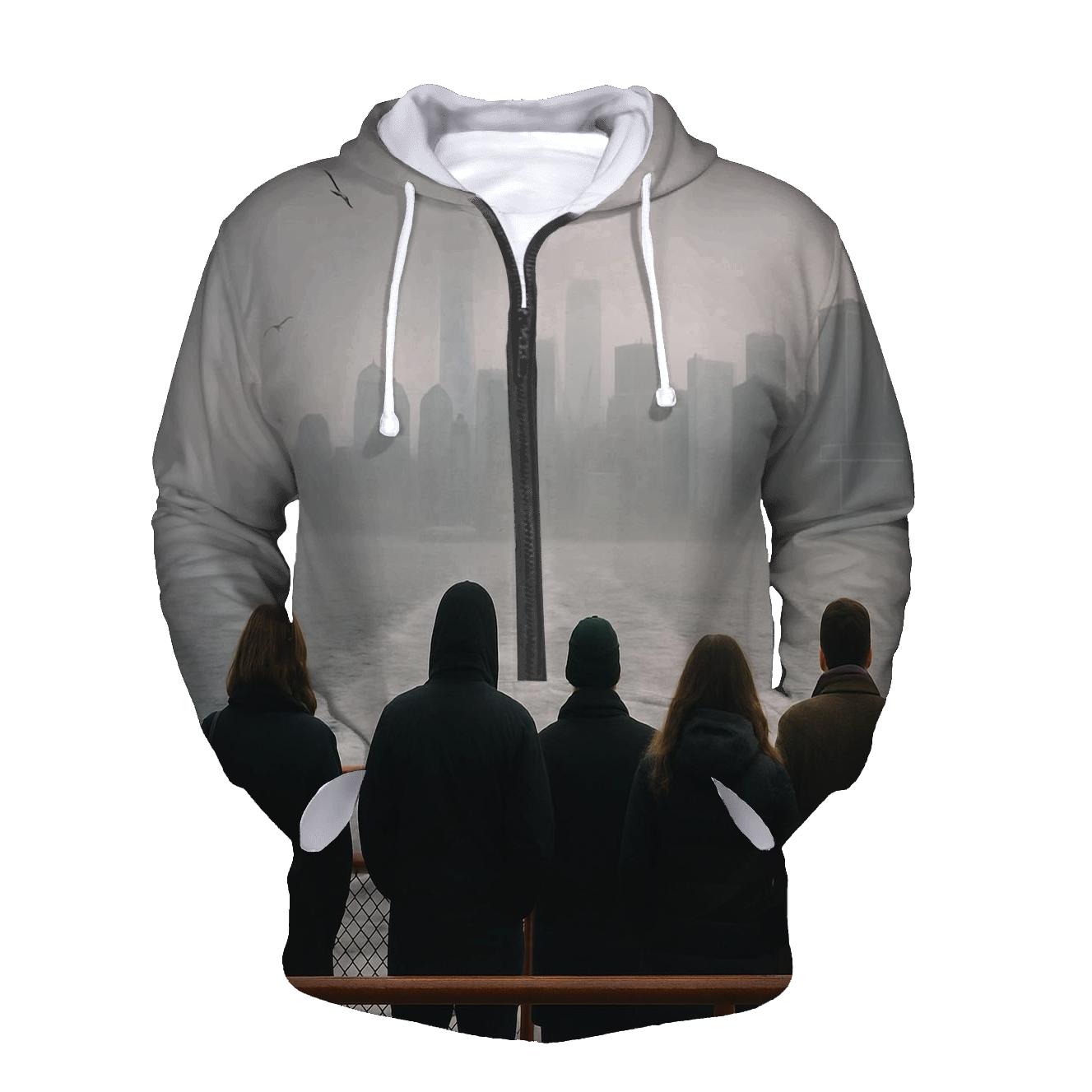 Staten Island Ferry Fog Reveal Of Downtown heavyweight hoodies