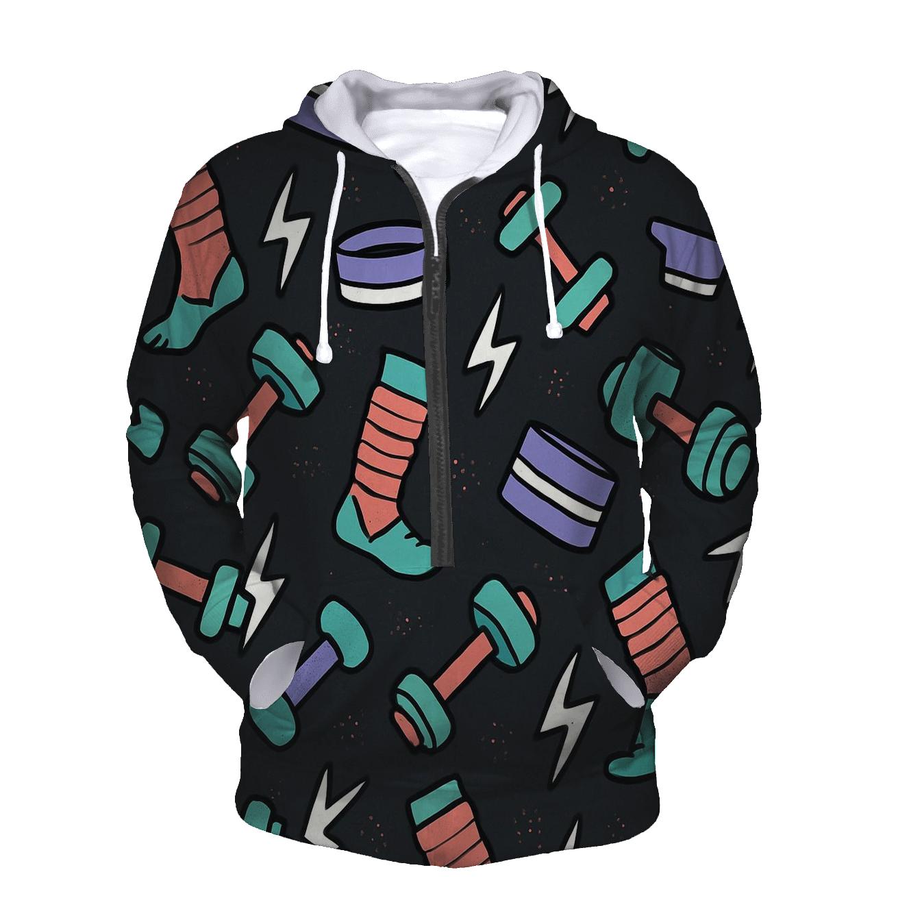 Retro Fitness Aerobics Shapes hoodies fashion