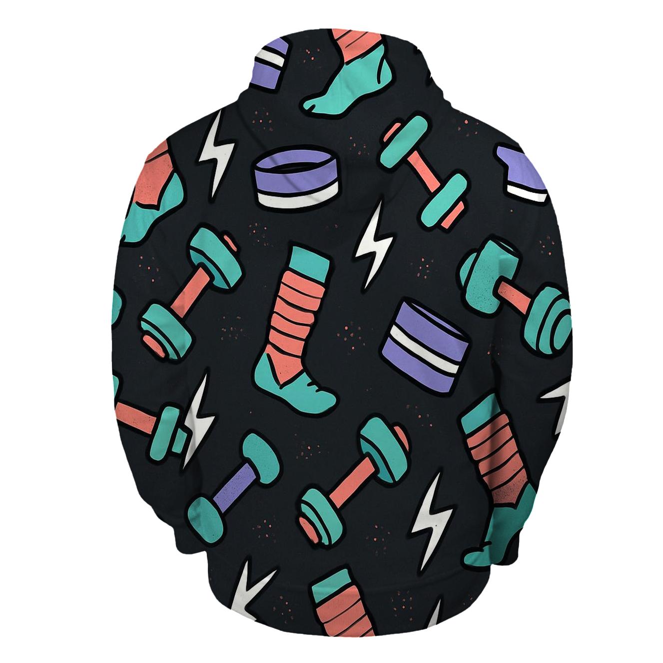Retro Fitness Aerobics Shapes hoodies fashion