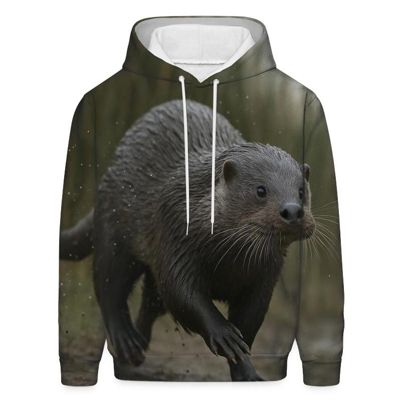 Riverine Sprint Eurasian Otter designer hoodies
