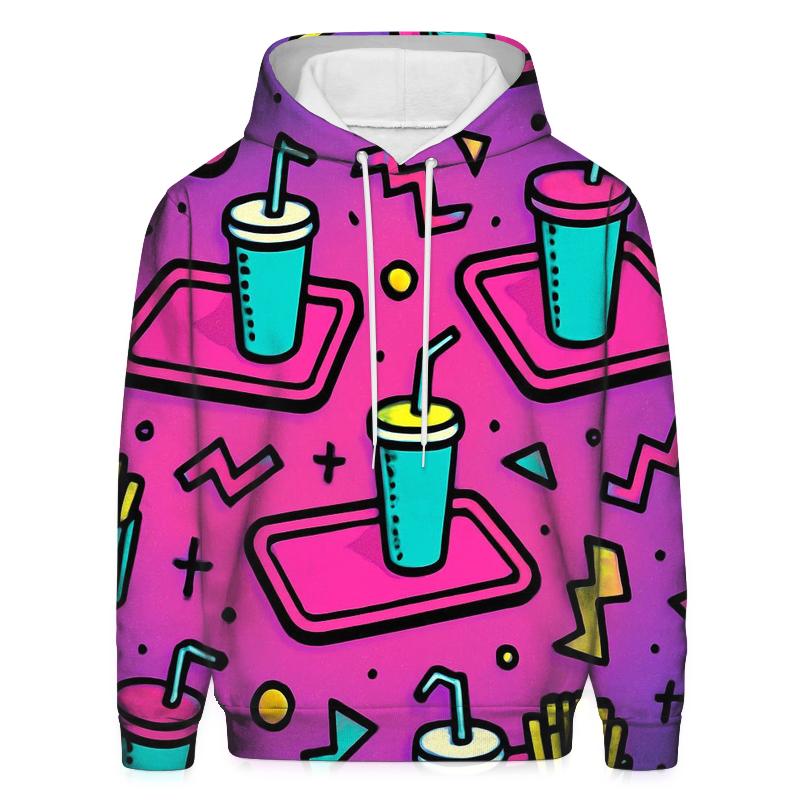 Mall Food Court Neon Pattern custom hoodies