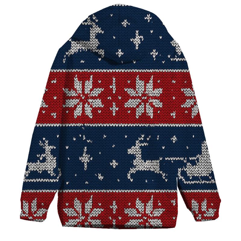Santa Sleigh Constellation Stripe Design zip-up hoodies