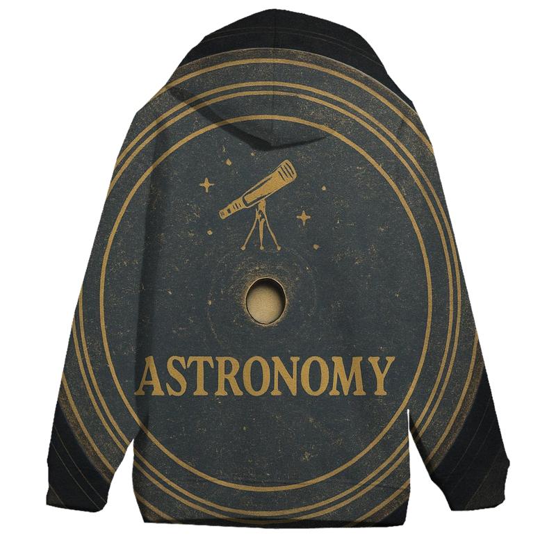 Aged Vinyl Record Stargazing Label zip-up hoodies